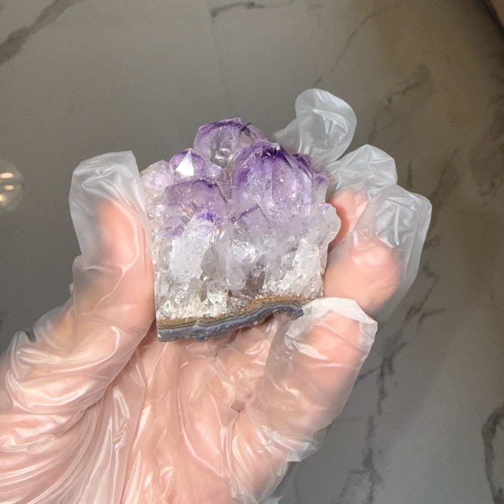 Purple and White Amethyst Crystal Geode RAW not polished